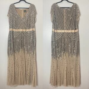 ADRIANNA PAPELL DRESS GOWN MOTHER OF THE BRIDE EVENING FORMAL WEDDING GUEST